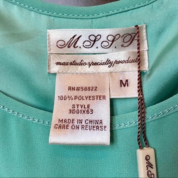 Max Studio Specialty Mint Midi Sleeveless Dress M - Picture 4 of 7